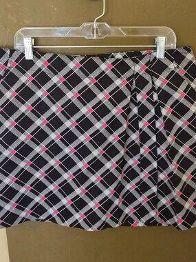 Lady Hagan Black/Pink/White High Waist Golf Skort Sz14 Like New